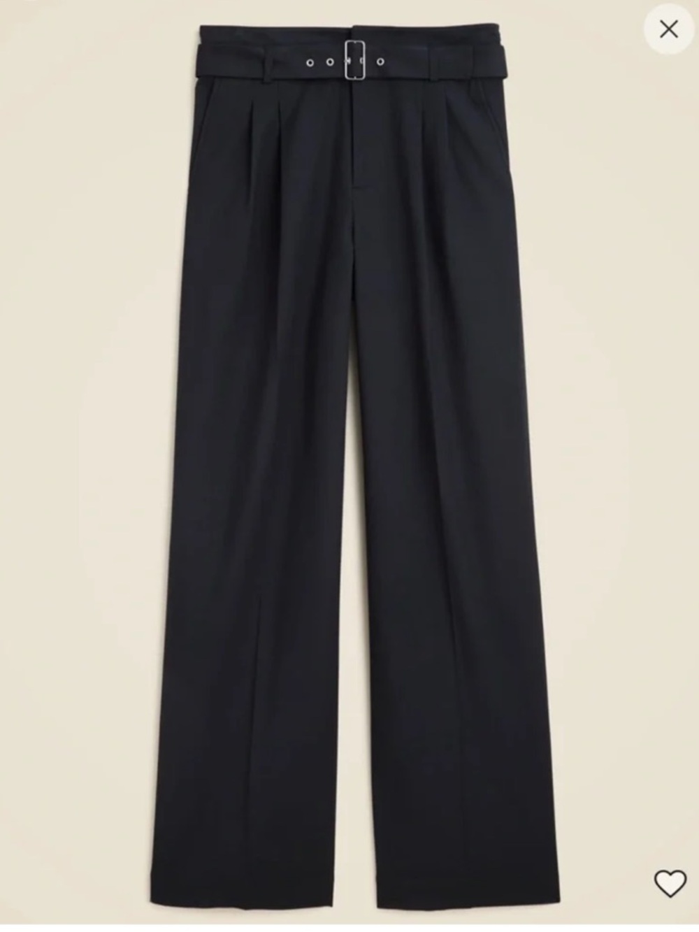 NWT JCREW Belted wide-leg trouser in city twill